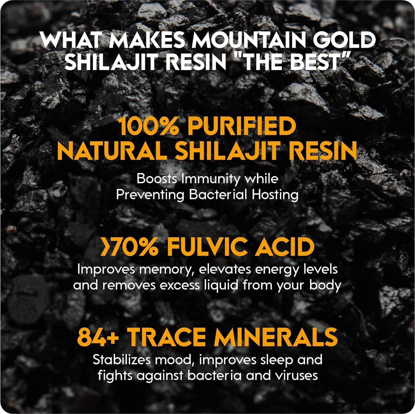 100% Pure Natural Himalayan Shilajit Resin - Rich in Humic & Fulvic Acid - Immune System Booster - Vegan - Mountain Gold (1)