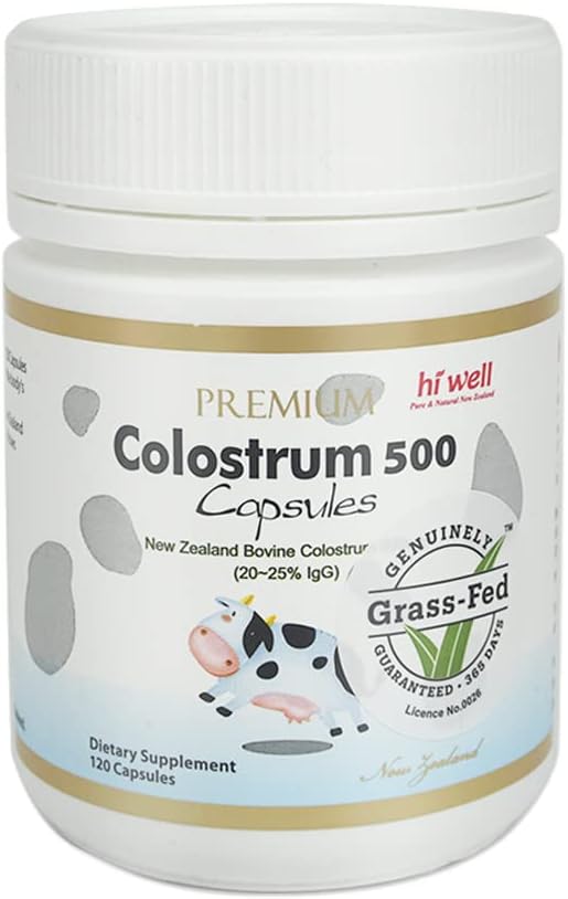 100% Pure New Zealand Bovine Grass-Fed Colostrum Capsules - Hi Well Premium Quality