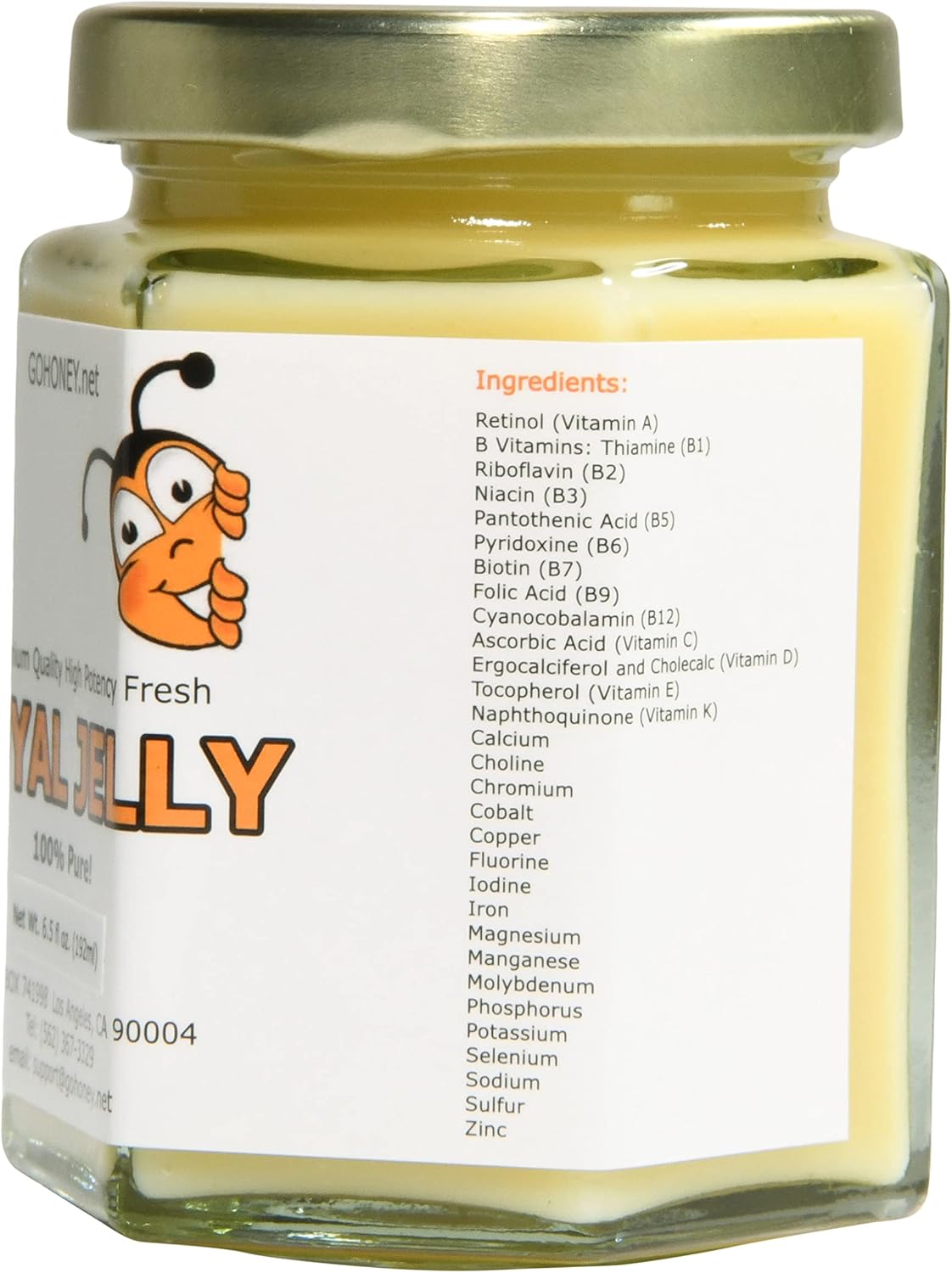 100% Pure Organic Fresh Royal Jelly Raw Unprocessed Natural High Potency (6.5 oz) - Go Honey