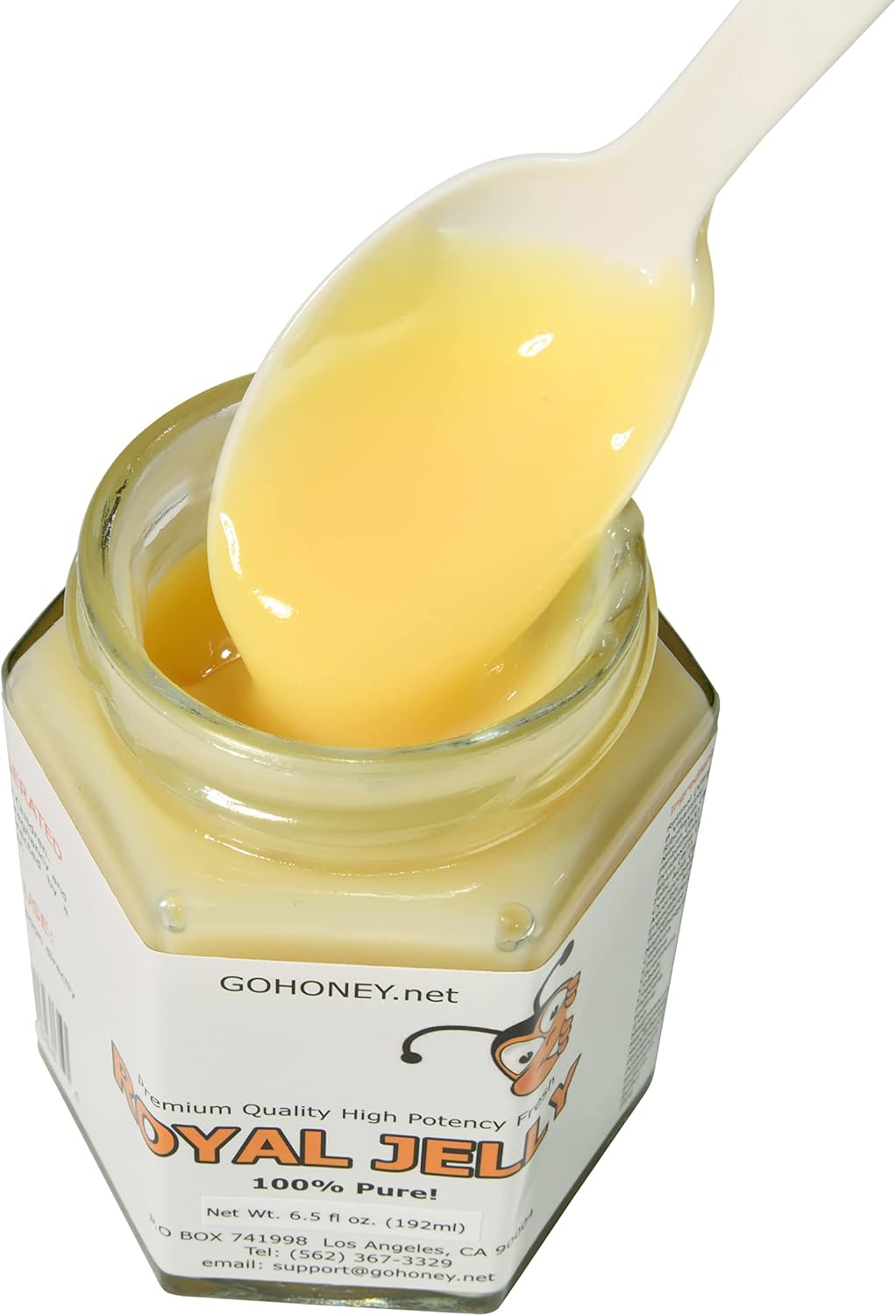100% Pure Organic Fresh Royal Jelly Raw Unprocessed Natural High Potency (6.5 oz) - Go Honey