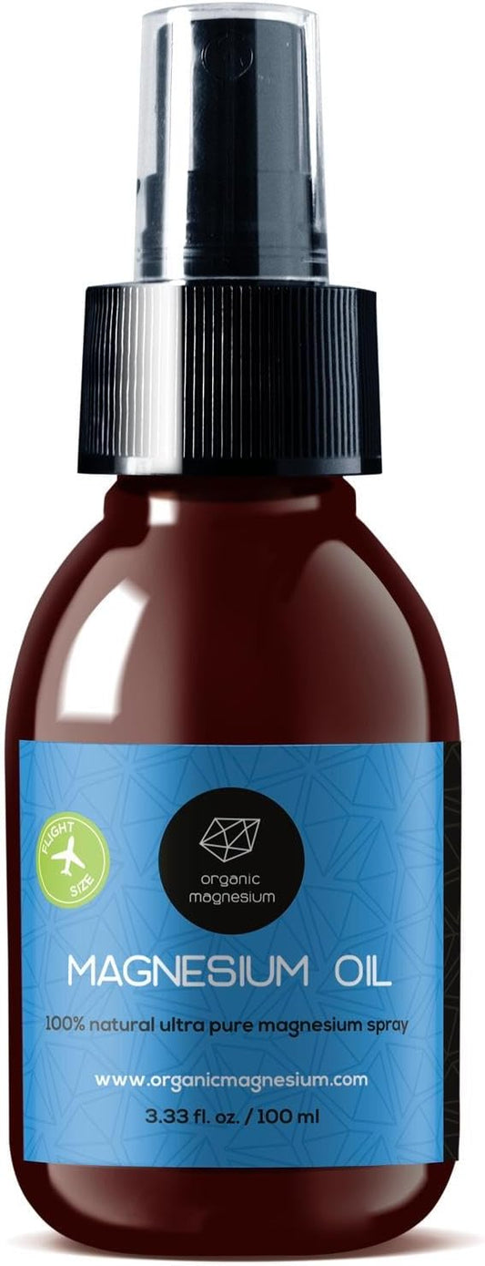 100% Pure Organic Magnesium Chloride Spray Oil for Leg Cramps | Topical Relief from Ancient Zechstein Seabed | Ideal for Sports, Relaxation, and Sleep | Safe for Adults and Kids | 3.33 oz