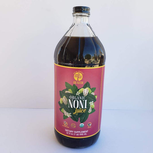 100% Pure Organic Noni Fruit Juice - 32oz Glass Bottle - Rich in Flavanols, Minerals, and Vitamins - Gluten-Free & Vegan - 30g Noni Superfruit Per Serving
