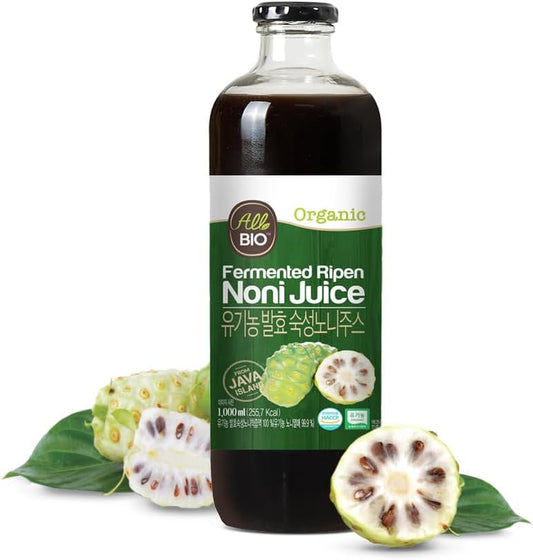 100% Pure Resveratrol & Fermented NONI Juice Extract - 33.8 fl oz (1L) Bottle - ALLBIO Java Organic