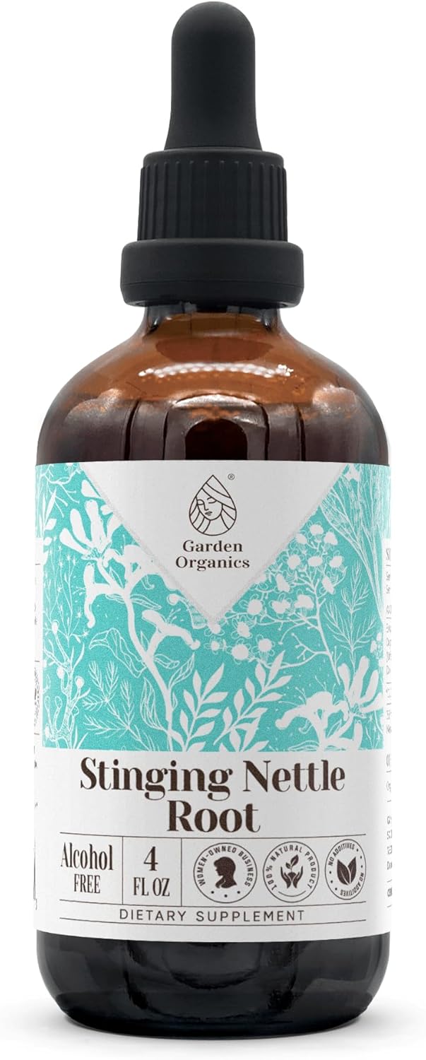 100% Pure Stinging Nettle Root Tincture Extract - Alcohol-Free Immune System Booster - 4 fl oz Liquid Drops - Organic Garden Organics