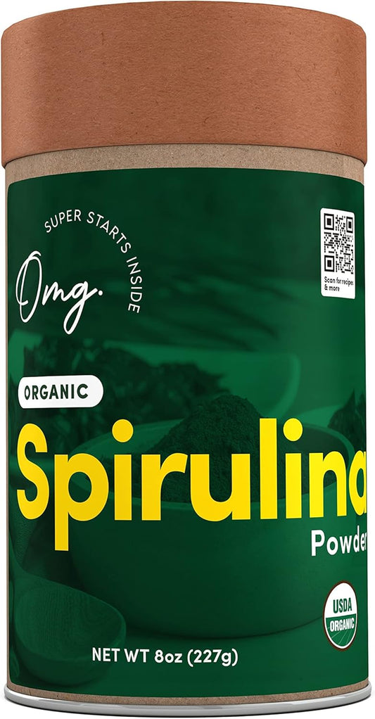 100% Pure USDA Certified Organic Spirulina Powder - Superfoods for Iron, Vitamin A, and B12 - 8oz Package