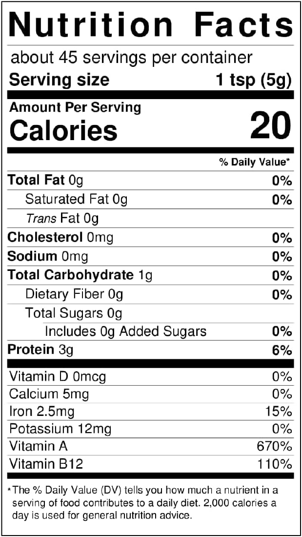 100% Pure USDA Certified Organic Spirulina Powder - Superfoods for Iron, Vitamin A, and B12 - 8oz Package