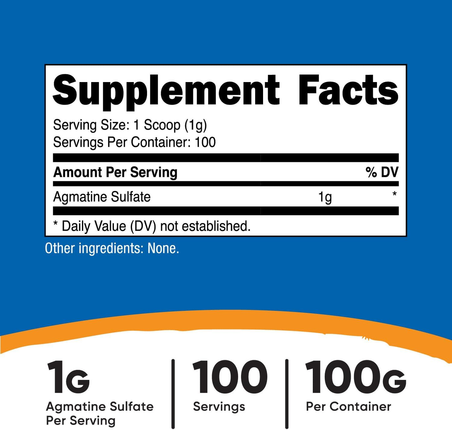 100 Servings of Pure Nutricost Agmatine Sulfate Powder - 100 Grams