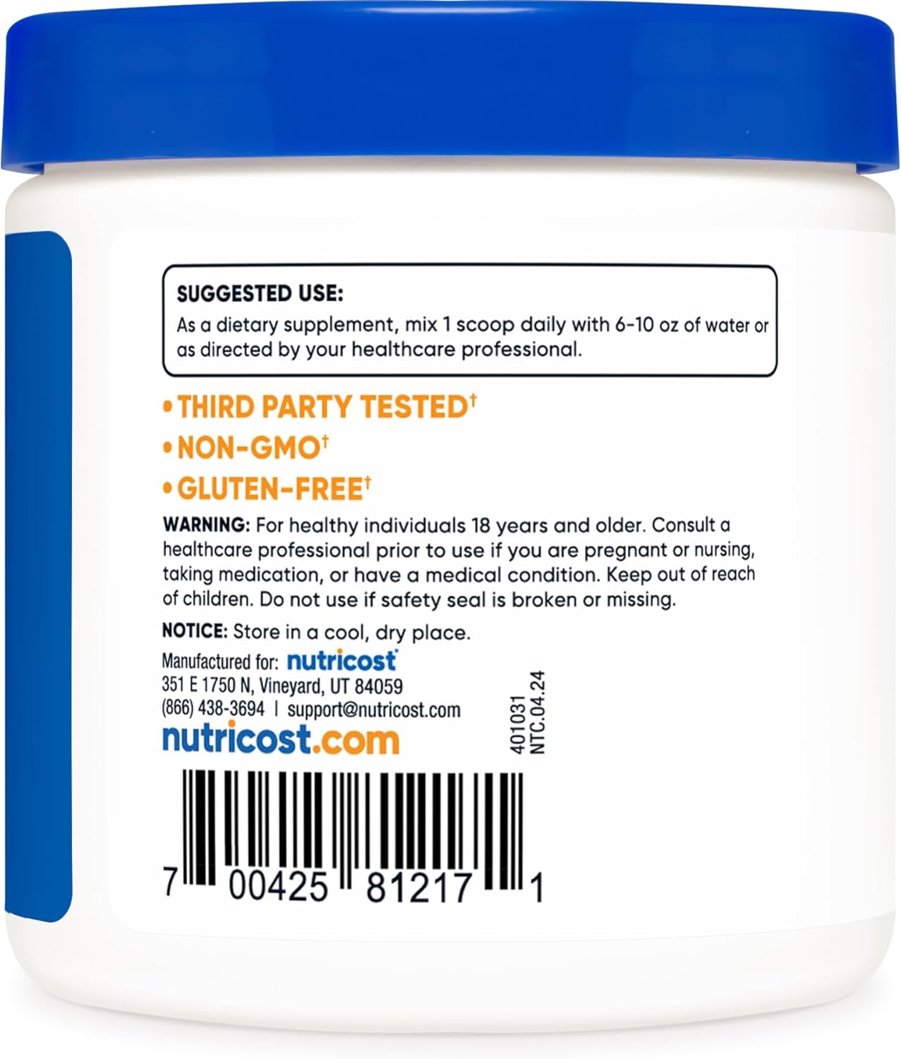 100 Servings of Pure Nutricost Agmatine Sulfate Powder - 100 Grams