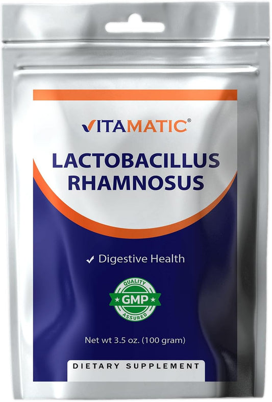 100 Servings of Vitamatic Lactobacillus Rhamnosus Probiotic Powder for Digestive Health - 100g (3.5 OZ)