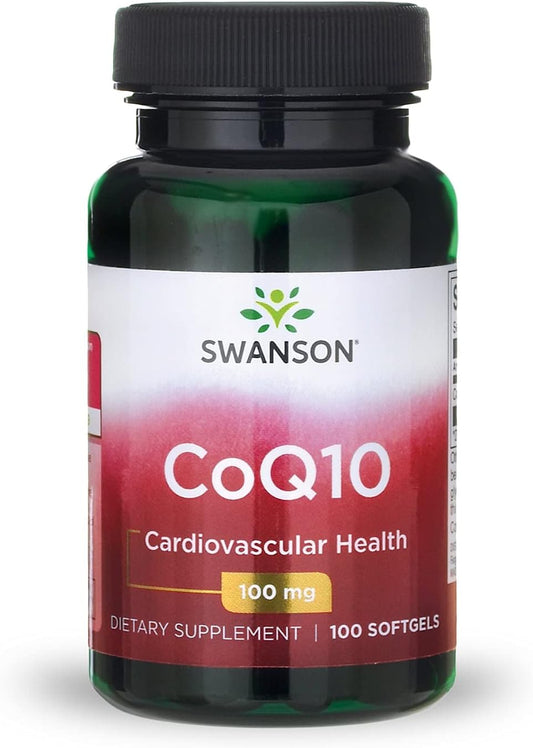 100 Softgels of Swanson CoQ10 Supplement for Energy and Antioxidant Support (100mg Each)