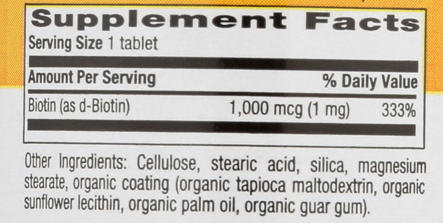 100 Tablets of Country Life Biotin 1000 mcg for Healthy Hair, Skin, and Nails