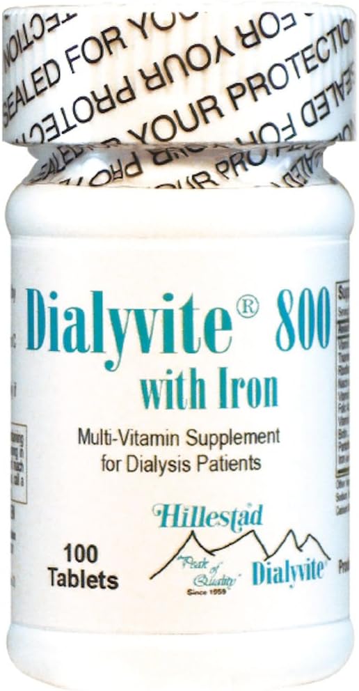 100 Tablets of Dialyvite 800 with Iron Supplement for Daily Use