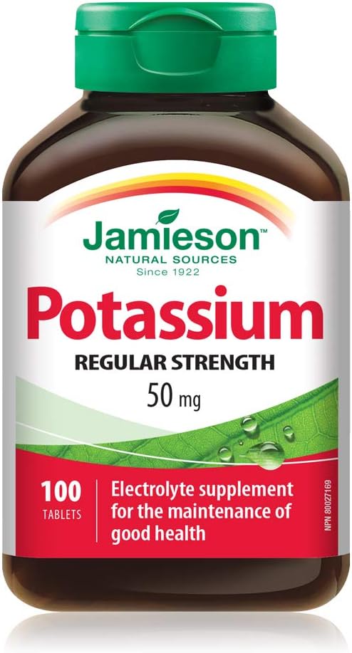 100 Tablets of Jamieson Potassium 50 mg for Essential Health Support