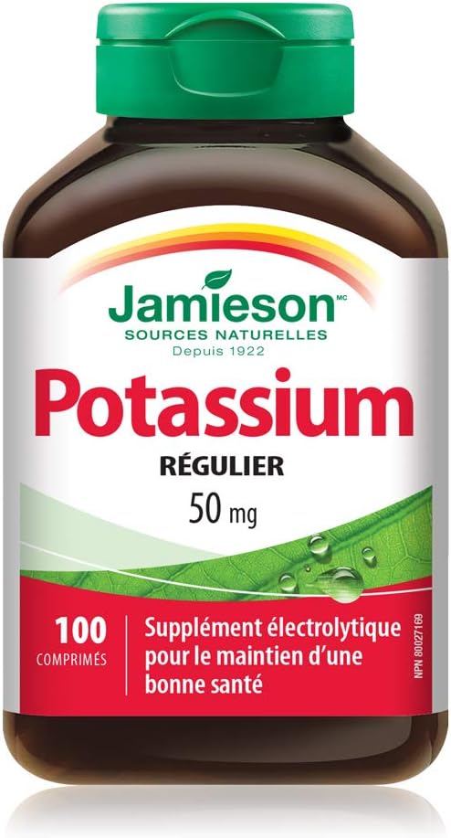 100 Tablets of Jamieson Potassium 50 mg for Essential Health Support