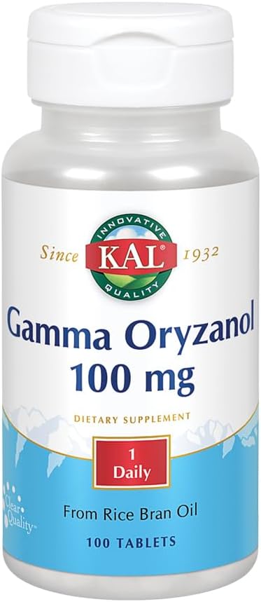 100 Tablets of KAL Gamma Oryzanol 100 mg for Antioxidant Support, Healthy Aging, and Lipid Balance with ActivTab Technology