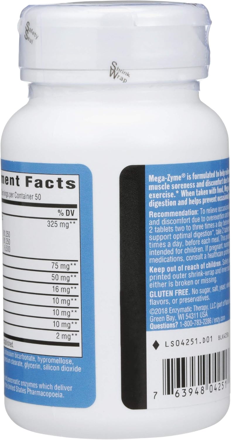 100 Tablets of MegaZyme Pancreatic Enzymes for Maximum Strength