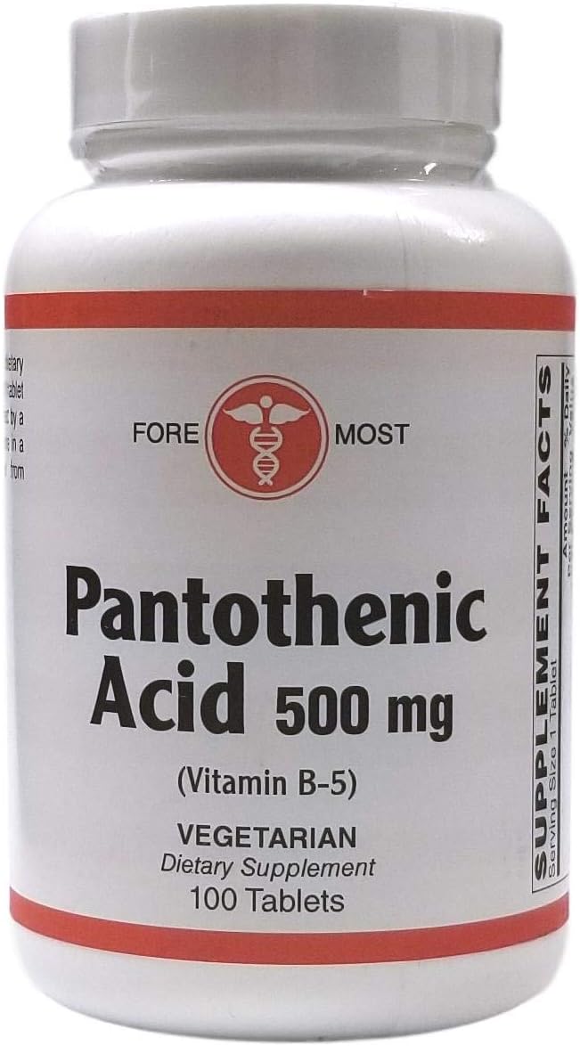 100 Tablets of Pantothenic Acid by Holistic Health International, LLC for Optimal Health
