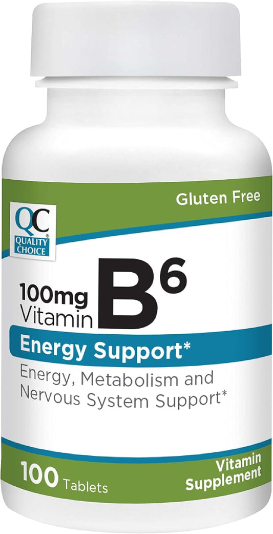 100 Tablets of Quality Choice Vitamin B6 100mg Supplement for Daily Support