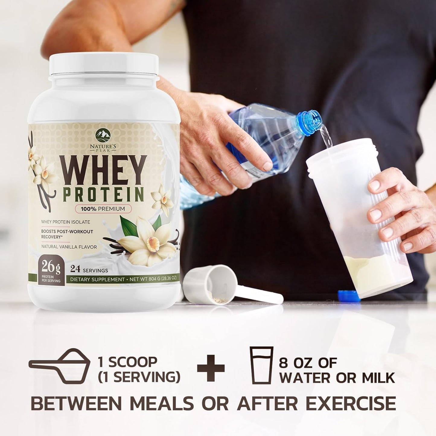 100% Whey Isolate Protein Powder with BCAAs for Immune Support, Gluten Free, French Vanilla Flavor - 24 Servings of Fast-Absorbing Nutrition
