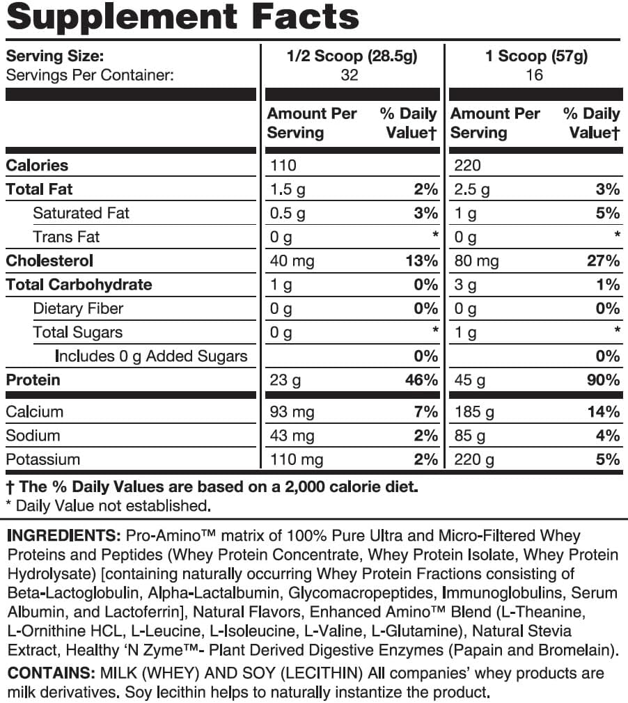 100% Whey Protein PLUS Peptides Vanilla 2lb by Healthy 'N Fit