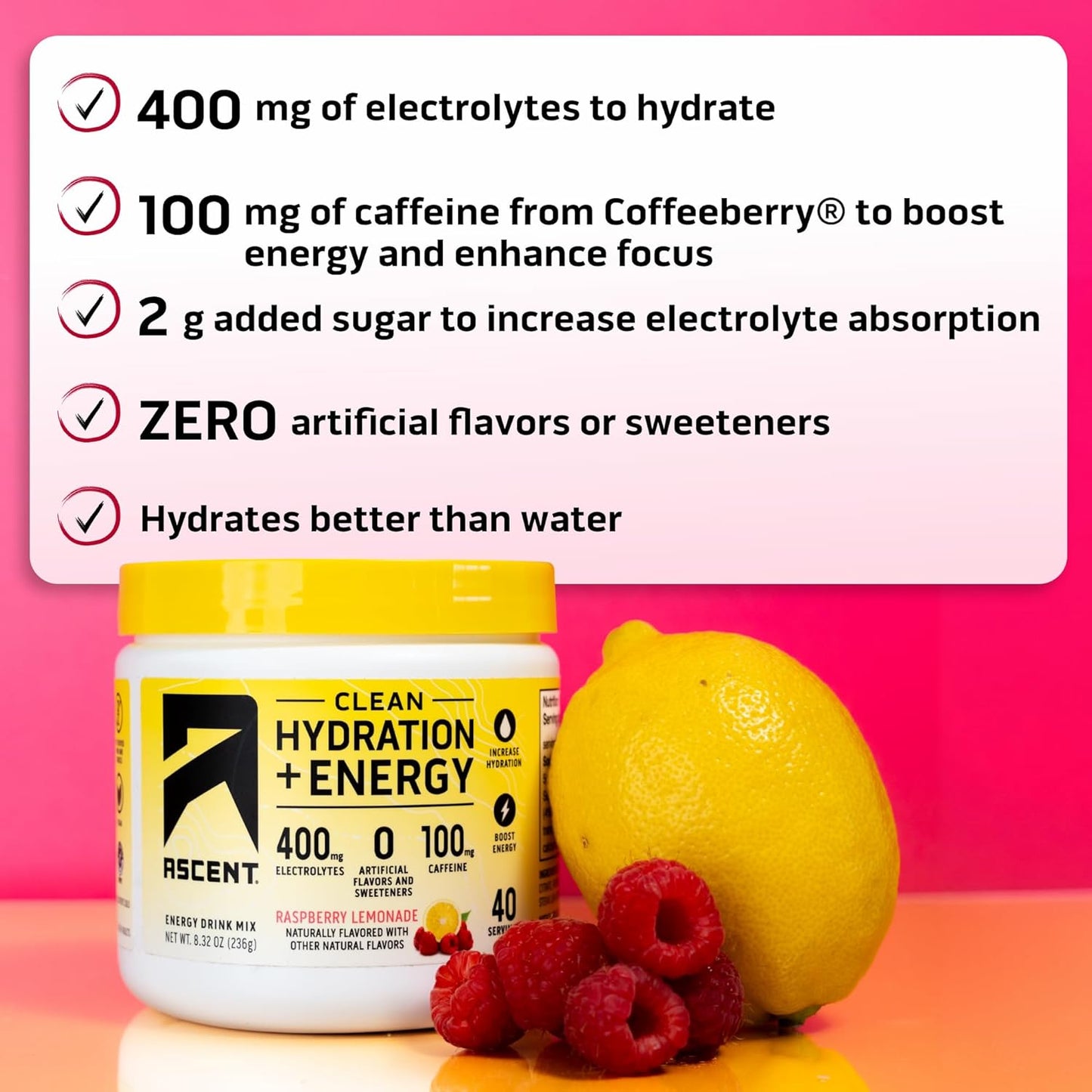 100% Whey Protein Powder in Chocolate Peanut Butter Flavor, 4 lb + Electrolytes for Energy & Hydration in Raspberry Lemonade Flavor, 40 Servings