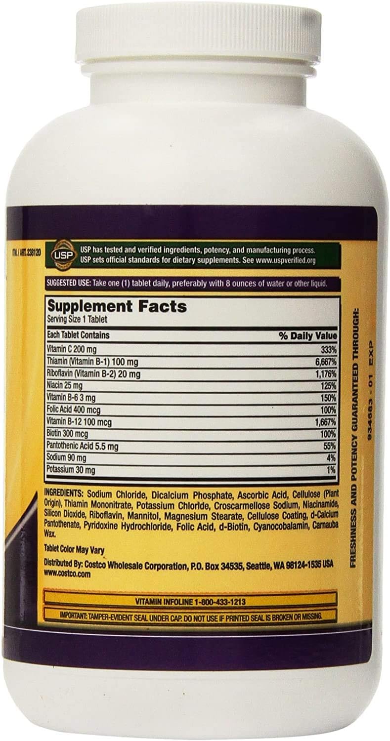 1000 Count Kirkland Signature Super B-Complex with Electrolytes Tablets - Pack of 2