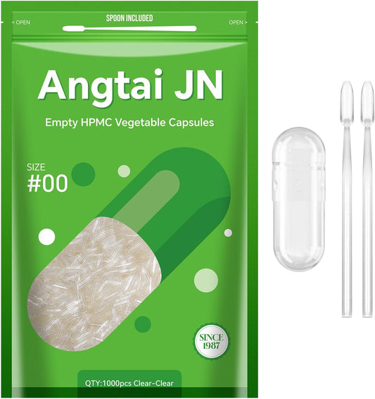 1,000 Count Vegan Capsules Size 00 - Clear Plant Based Empty Pills - Gluten Free, Non-GMO, Halal Certified - Filling Kit Included