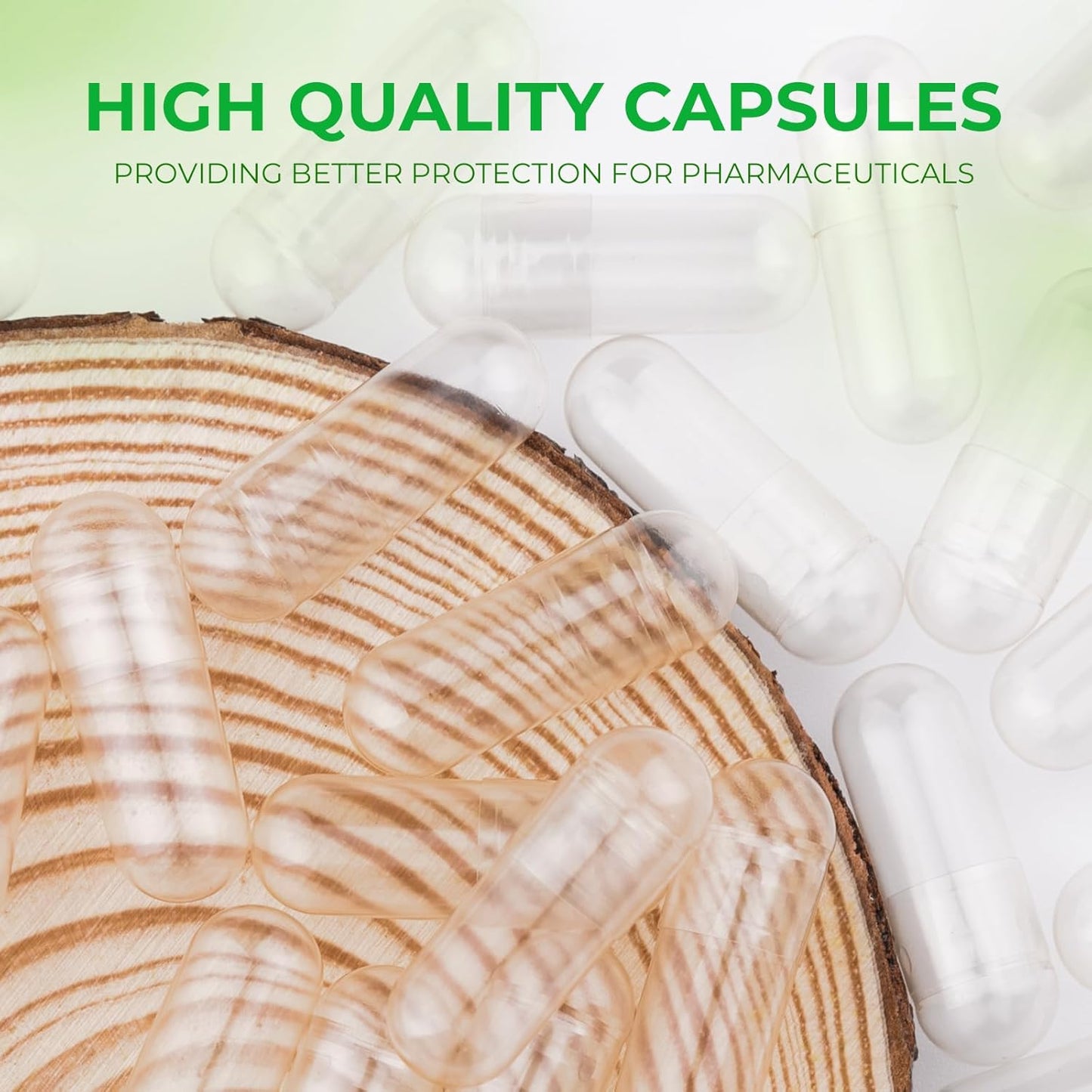 1,000 Count Vegan Capsules Size 00 - Clear Plant Based Empty Pills - Gluten Free, Non-GMO, Halal Certified - Filling Kit Included