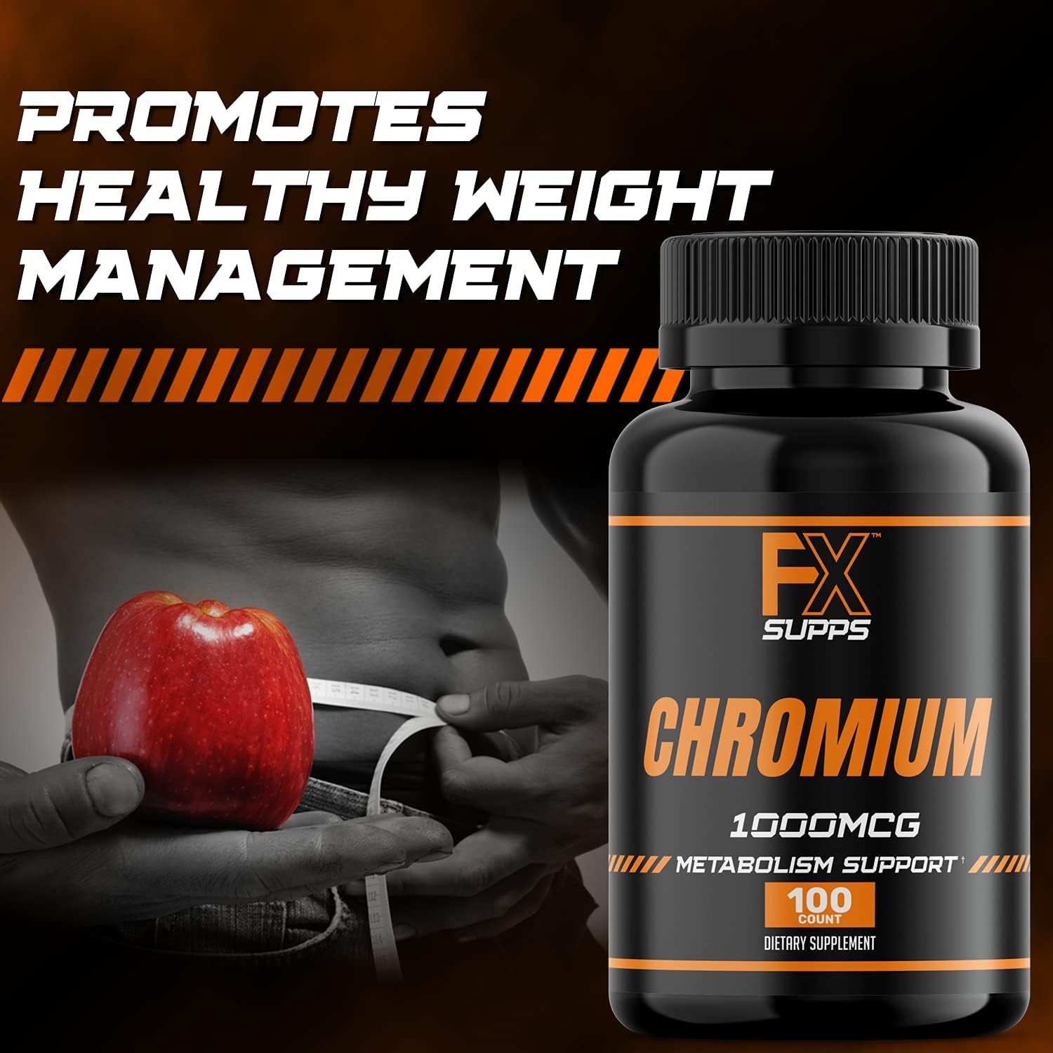 1000 mcg Chromium Polynicotinate Capsules for Weight Management, Energy, Heart Health | Men and Women's FXSUPPS Supplement