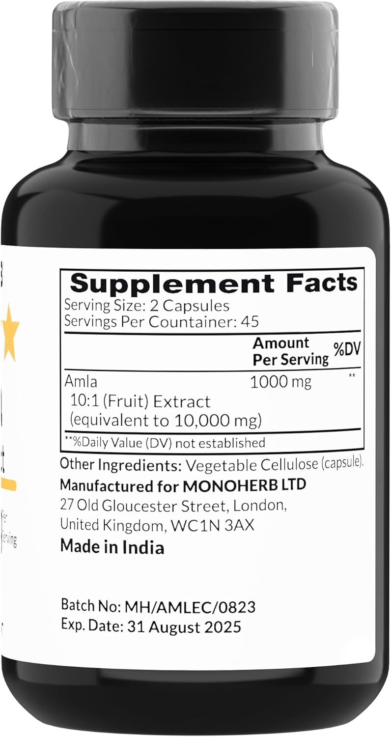 1000 mg Amla Extract Capsules - 90 Count by MONOHERB