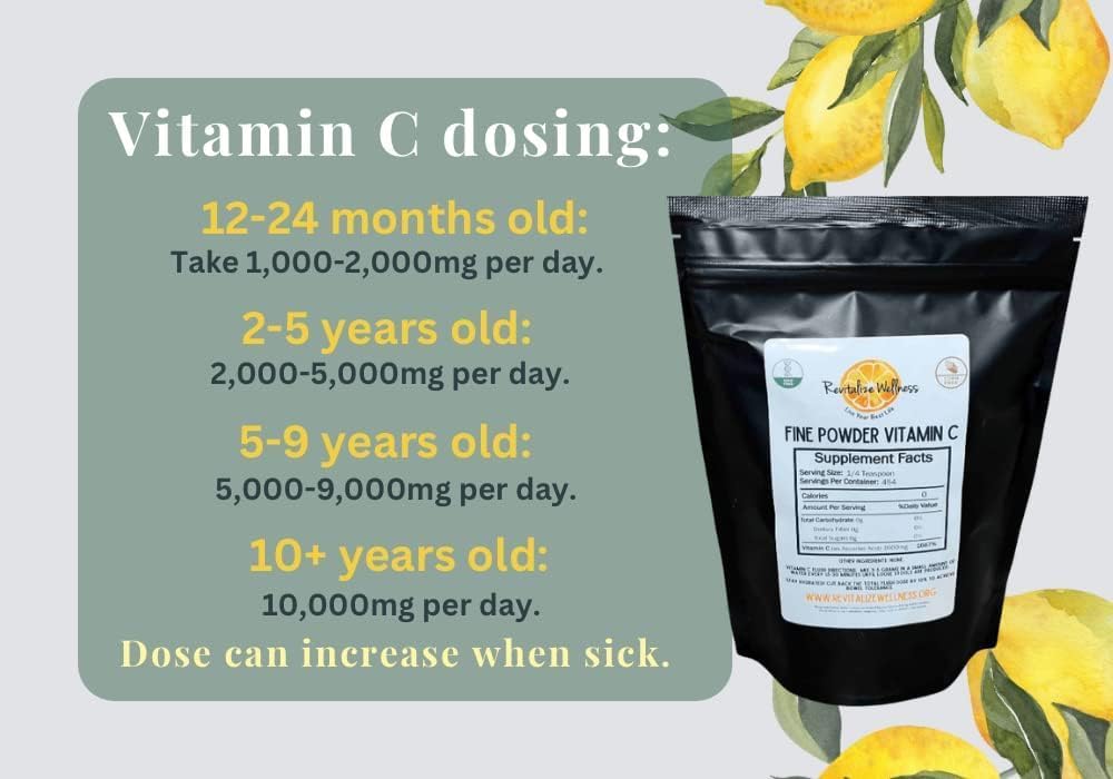 1000 mg Ascorbic Acid Powder & Vitamin C Capsules Bundle | 1 lb. Bag & 200 Capsules for Revitalizing Wellness