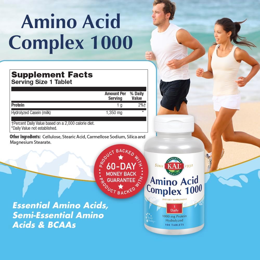 1000 mg KAL Amino Acid Complex Tablets - 100 Count Bottle