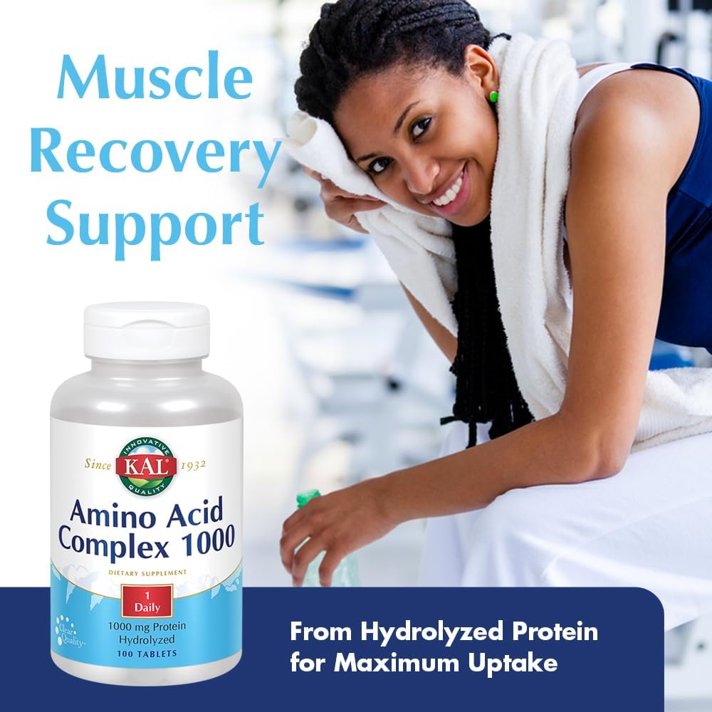 1000 mg KAL Amino Acid Complex Tablets - 100 Count Bottle