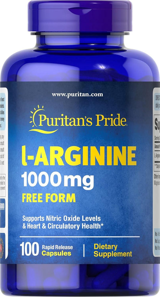 1000 mg L-Arginine Capsules - Puritan's Pride Supplement