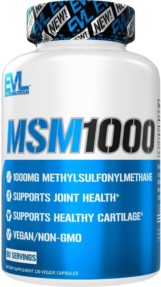 1000 MG Methylsulfonylmethane Supplement for Joint & Cartilage Health - Vegan Capsules - Non-GMO - 60 Servings