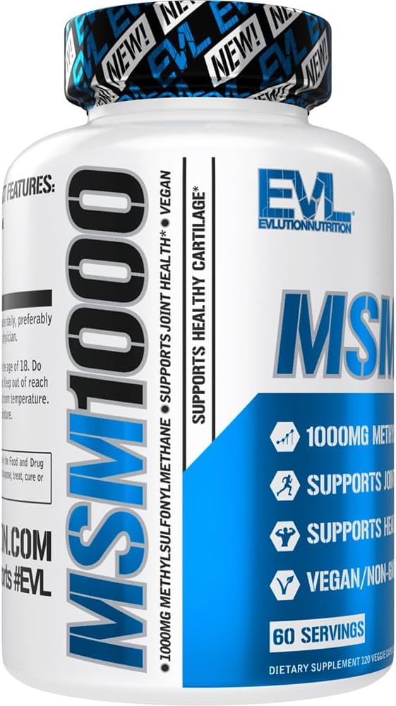 1000 MG Methylsulfonylmethane Supplement for Joint & Cartilage Health - Vegan Capsules - Non-GMO - 60 Servings