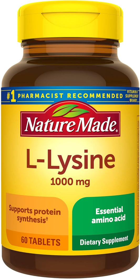 1000 mg Nature Made L-Lysine Dietary Supplement - 60 Tablets, 2 Month Supply