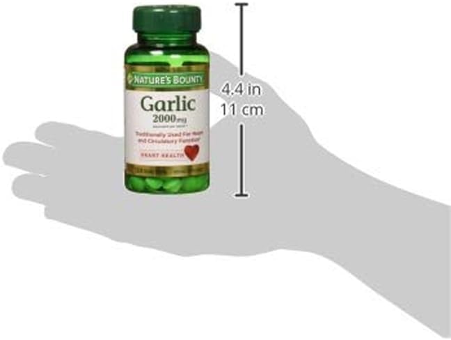 1000 mg Nature's Bounty Garlic Extract Softgels for Heart Health & Cholesterol Support - 100 Rapid Release Capsules