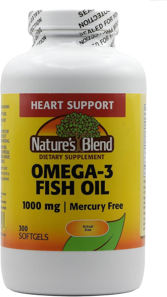 1000 mg Omega-3 Fish Oil Softgels - 300 Count by Nature's Blend