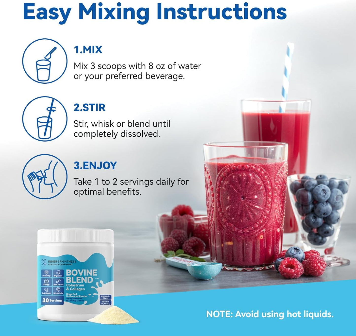 1000 MG Urolithin A Supplement for Muscle Strength + Bovine Colostrum & Collagen Powder - Gut Health, Immune Support, Hair Growth & Beauty