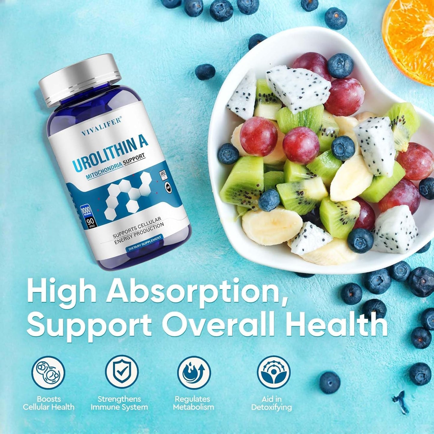 1000 mg Urolithin A Supplement Softgels for Antioxidant Protection & Aging Support - 270 Count