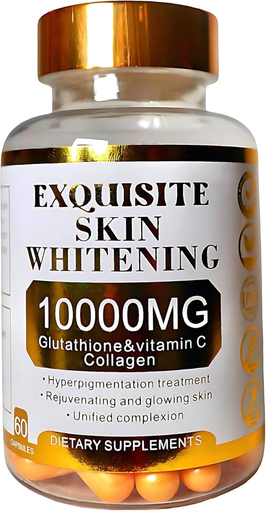 10,000mg Glutathione Capsules with Vitamin C & Collagen for Skin Whitening, Hyperpigmentation, Dark Spot Removal, and Anti-Aging