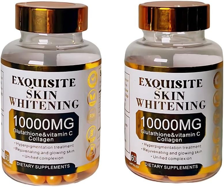 10,000mg Glutathione Capsules with Vitamin C & Collagen for Skin Whitening, Hyperpigmentation, Dark Spot Removal, and Anti-Aging