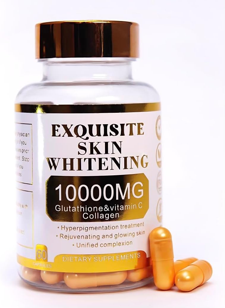 10,000mg Glutathione Capsules with Vitamin C & Collagen for Skin Whitening, Hyperpigmentation, Dark Spot Removal, and Anti-Aging