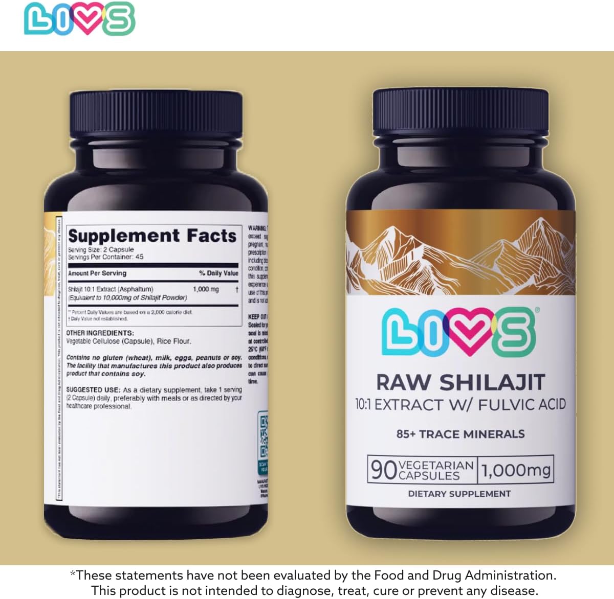 10,000mg Raw Shilajit Extract Capsules for Enhanced Energy & Immune Support - Pure Himalayan Shilajit with Fulvic Acid & Trace Minerals - 90 Count