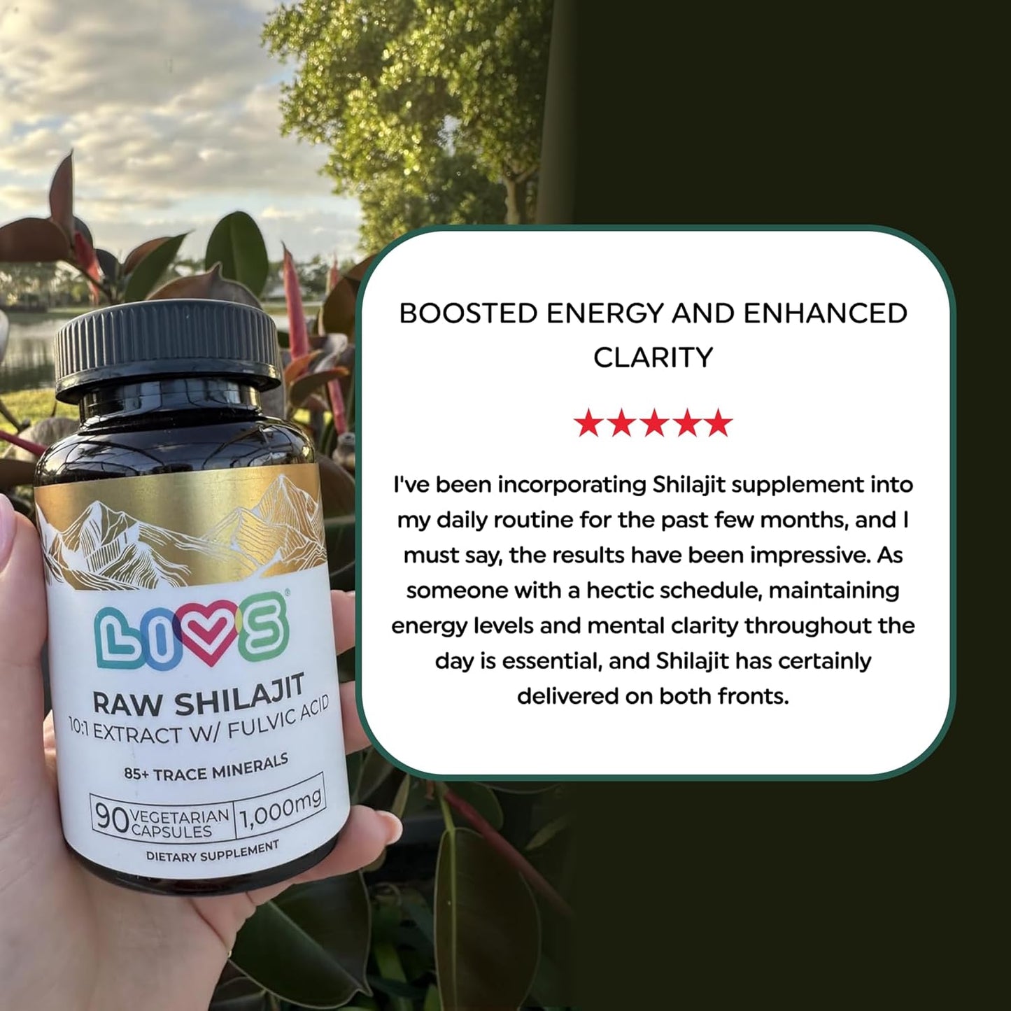 10,000mg Raw Shilajit Extract Capsules for Enhanced Energy & Immune Support - Pure Himalayan Shilajit with Fulvic Acid & Trace Minerals - 90 Count