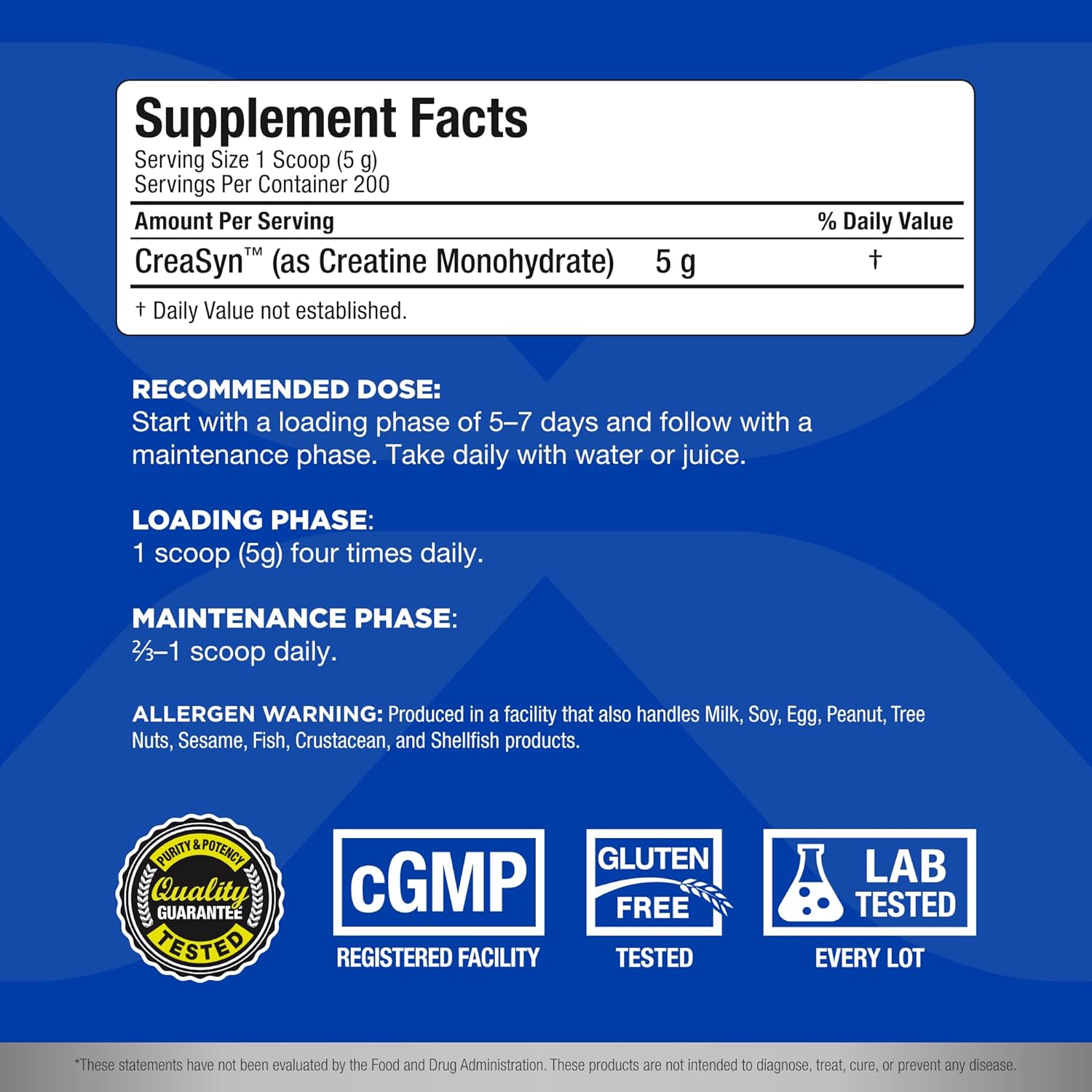 1000g ALLMAX Essentials Creatine Powder for Improved Performance - Vegan & Gluten Free - 200 Servings