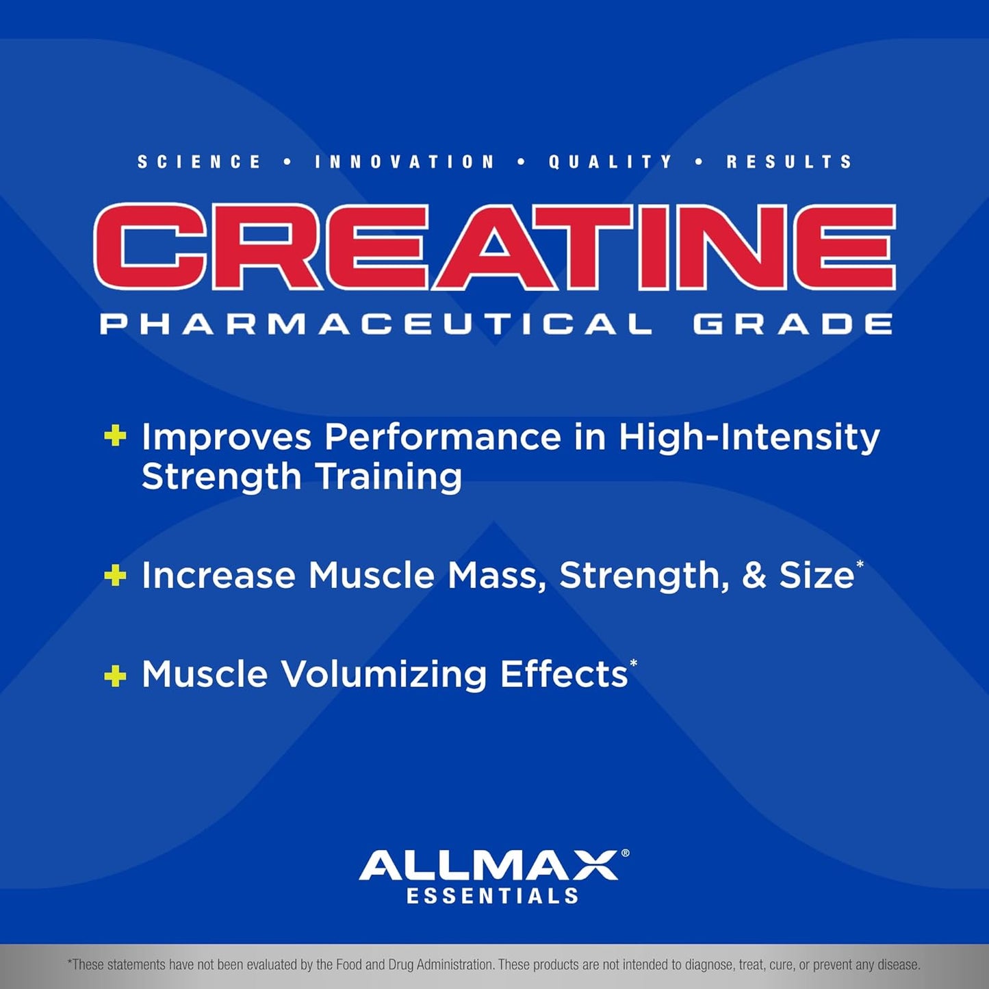 1000g ALLMAX Essentials Creatine Powder for Improved Performance - Vegan & Gluten Free - 200 Servings