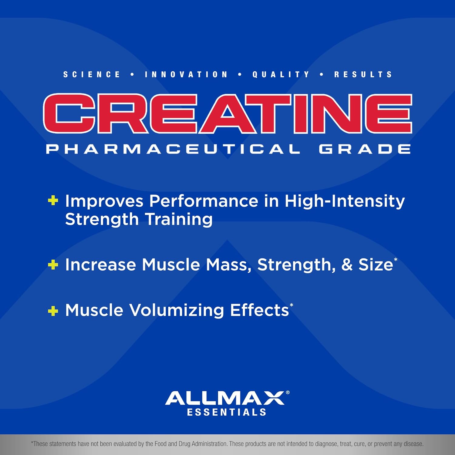 1000g ALLMAX Essentials Creatine Powder for Improved Performance - Vegan & Gluten Free - 200 Servings