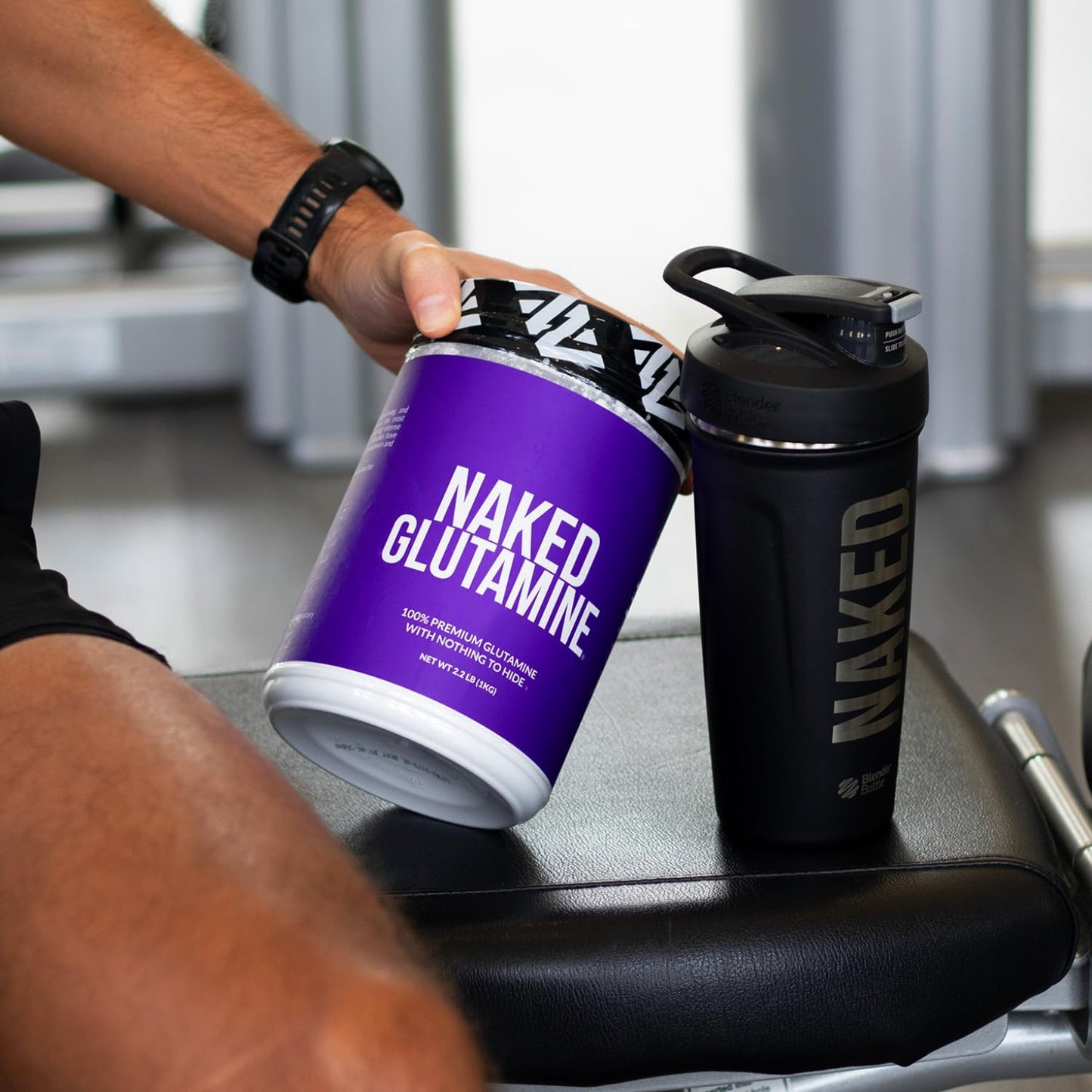 1000g Naked Nutrition L-Glutamine: 200 Servings, Made in USA, Vegan, Non-GMO, Gluten & Soy Free - Muscle Support & Protein Synthesis Boost